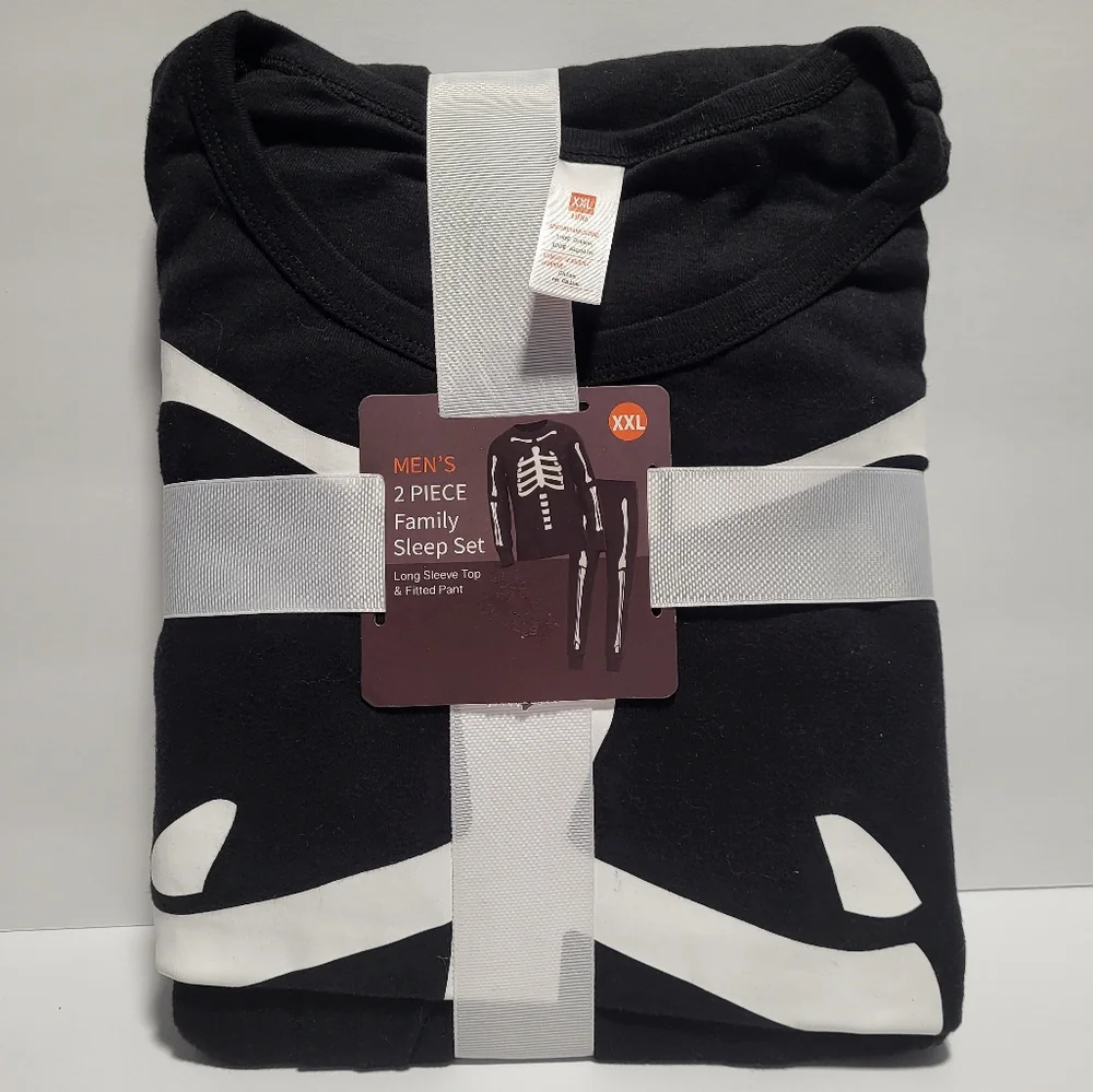 SLEEP IN! MEN’S 2-PIECE FAMILY SLEEP SIZE:XXL / BLACK AND WHITE - Picture 5 of 6